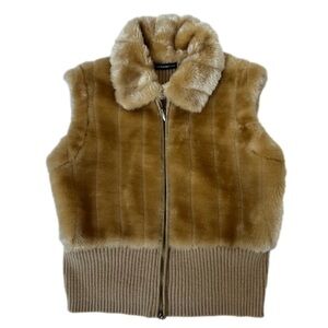 Beautiful Essentials by Milano Faux Fur Zip Up Vest. Size L